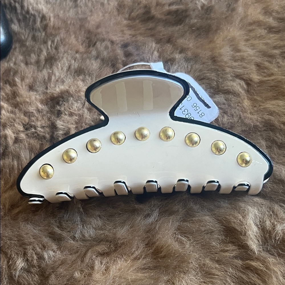 Anthropologie Cream and Gold Hair Clip